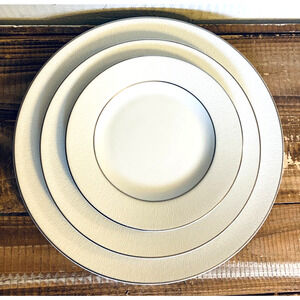 New Setting of 3 Bernardaud Phoebe Dune Dinner, Salad, & Bread Plates